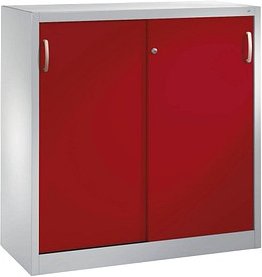 CP Schiebetürenschrank C 2000 Acurado, 2047-00 S10021 lichtgrau, rubinrot 2 Fachböden 120,0 x 40,0 x 120,0 cm