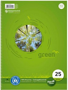 Ursus Collegeblock green Lineatur 25 liniert DIN A4 Außenrand, 1 Block