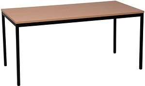 Gürkan Mehrzwecktisch buche rechteckig, Vierkantrohr schwarz, 180,0 x 80,0 x 75,0 cm