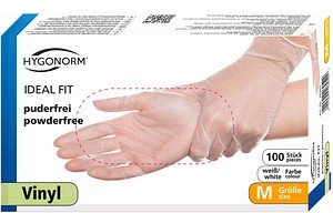 HYGONORM unisex Einmalhandschuhe IDEAL FIT weiß Größe M, 100 St.