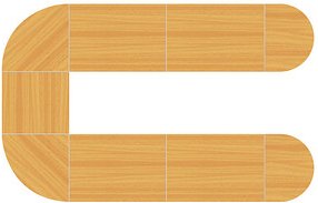 HAMMERBACHER Konferenztisch buche oval, Rundrohr chrom, 380,0 x 240,0 x 72,0 - 74,0 cm