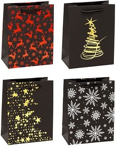 TSI Geschenktüten PREMIUM Weihnachten Motiv sortiert 18,0 x 23,0 cm, 12 St.