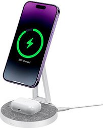 Thumbnail - XLAYER MagFix Pro 2 in 1 Induktive Ladestation grau, weiß, 15 Watt