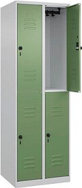 CP Spind Classic Plus lichtgrau, resedagrün 080300-20 S10006, 4 Schließfächer 60,0 x 50,0 x 185,0 cm