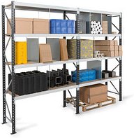 Manorga Schwerlastregal EPSIVOL ARZ2515804DAOM014 lichtgrau, graphitgrau 150,0 x 80,0 x 250,0 cm