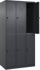 CP Spind Classic Plus anthrazitgrau 080300-30 S10010, 6 Schließfächer 90,0 x 50,0 x 185,0 cm