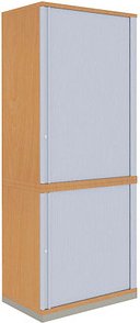 fm Sidney Rollladenschrank buche, silber 3 Fachböden 80,0 x 44,2 x 186,9 cm
