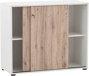 Thumbnail - MÖBELPARTNER Schiebetürenschrank 400, 701764 weiß, wildeiche 1 Fachboden 100,1 x 41,0 x 83,6 cm