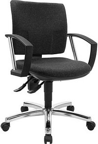 Thumbnail - Topstar Bürostuhl Pro 30 chrom, PU39AG22 Stoff anthrazit, Gestell chrom