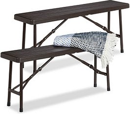 Thumbnail - relaxdays Bierbänke 10035741_0 braun Kunststoff 100,0 cm, 2 St.