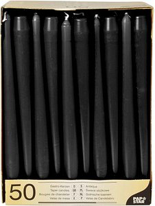 50 STARPAK Kerzen schwarz