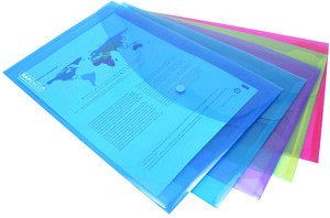 Thumbnail - 5 RAPESCO® Dokumententaschen DIN A4 überbreit farbsortiert genarbt 0,20 mm