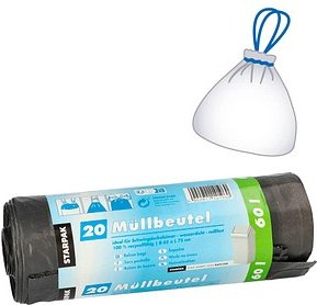 Thumbnail - STARPAK Müllbeutel 60,0 l schwarz 22,0 µm, 20 St.