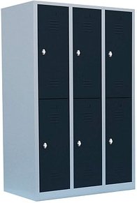 Thumbnail - LÜLLMANN Spind anthrazit, lichtgrau 523238, 6 Schließfächer 118,5 x 50,0 x 180,0 cm