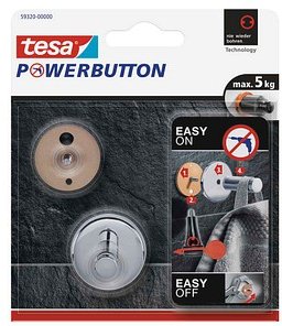 tesa Handtuchhaken Powerbutton Universal Small chrom, 1 St.