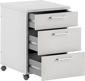 MÖBELPARTNER Rollcontainer lichtgrau 3 Auszüge 41,0 x 49,6 x 60,0 cm