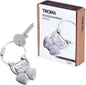 TROIKA® Schlüsselanhänger TABBY silber