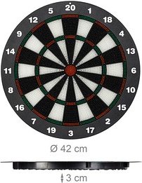 relaxdays Dartscheibe mit Darts schwarz
