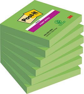 Post-it® Super Sticky Notes Haftnotizen extrastark 6546SA grün, 6 Blöcke