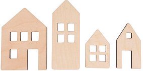 Thumbnail - Rayher Bastelholz natur Lichthäuser, 4 St.