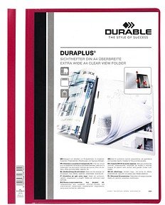 DURABLE Präsentationshefter DURAPLUS Kunststoff rot DIN A4 überbreit, 25 St.