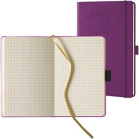Thumbnail - Lediberg Notizbuch ca. DIN A5 kariert, lila Hardcover 240 Seiten