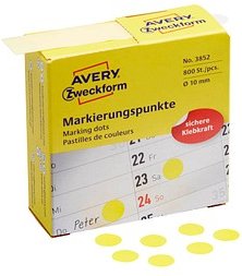 Thumbnail - AVERY Zweckform Klebepunkte 3852 gelb Ø 10,0 mm, 800 St.