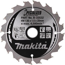 makita B-33532 SPECIALIZED Kreissägeblatt 136,0 mm, 16 Zähne, 1 St.
