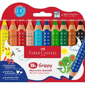 FABER-CASTELL Grippy Buntstifte farbsortiert, 10 St.