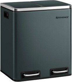 SONGMICS Mülltrenner 2 x 15 l grüngrau, 1 St.