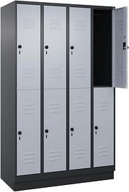 CP Spind Classic PLUS schwarzgrau, weißaluminium 080320-40 S10154, 8 Schließfächer 120,0 x 50,0 x 195,0 cm