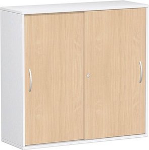 geramöbel Schiebetürenschrank Flex, S-312353-BW weiß, buche 2 Fachböden 120,0 x 42,5 x 118,2 cm