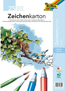 Thumbnail - folia Tonpapier Zeichenkarton weiß 200 g/qm 25 St.