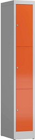 ClassiX Schließfachschrank feuerrot, lichtgrau X-520314, 3 Schließfächer 31,0 x 50,0 x 180,0 cm