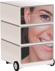 PAPERFLOW easyBox Business Rollcontainer weiß, bunt 4 Auszüge 39,0 x 43,6 x 64,2 cm