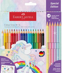 FABER-CASTELL Colour Grip Buntstifte farbsortiert, 24 St.