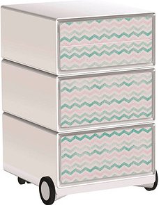 PAPERFLOW easyBox Colour Rollcontainer weiß, bunt 61971 4 Auszüge 39,0 x 43,6 x 64,2 cm