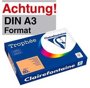 Clairefontaine Kopierpapier Trophée mandarin DIN A3 80 g/qm 500 Blatt