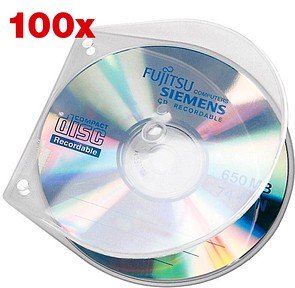 VELOFLEX 1er CD-/DVD-Hüllen VELOBOX transparent, 100 St.