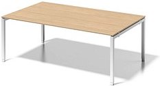BISLEY Konferenztisch Cito ahorn, verkehrsweiß rechteckig, 4-Fuß-Gestell weiß, 200,0 x 120,0 x 65,0 - 85,0 cm