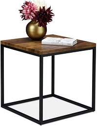 Thumbnail - relaxdays Beistelltisch quadratisch MDF-Platte braun, schwarz 45,0 x 45,0 x 45,0 cm, 1 St.