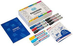 PLAYROOM Moderationszubehör Visualisation 3x Whiteboardmarker, 3x Flipchartmarker, 3x Flipchart-Effektmarker, 1x Notizb...