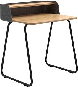 sedus secretair home Schreibtisch eiche, anthrazit rechteckig, Kufen-Gestell schwarz 82,4 x 61,2 cm