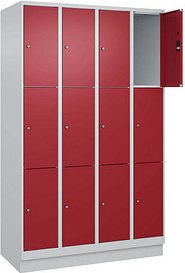CP Schließfachschrank Classic PLUS lichtgrau, rubinrot 080020-403 S10001, 12 Schließfächer 120,0 x 50,0 x 195,0 cm