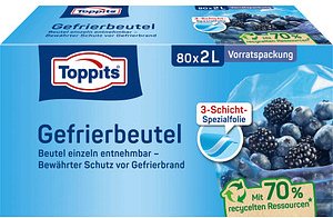 Thumbnail - Toppits Gefrierbeutel 2,0 l, 80 St.