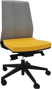 Quadrifoglio Bürostuhl Omnia Netz Stoff gelb, Gestell schwarz