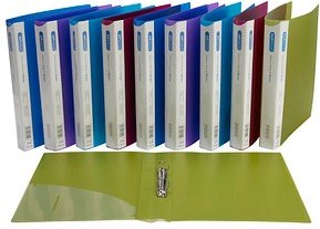 RAPESCO® Ringbücher 2-Ringe grün, blau, pink, violett, hellblau 3,7 cm DIN A4, 10 St.