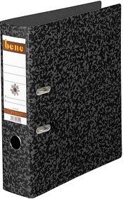 bene Hartpappe Ordner schwarz marmoriert Karton 8,0 cm DIN A4, 1 St.