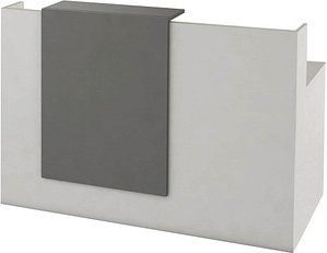 Thumbnail - Kerkmann Empfangstheke SYDNEY gerade, weiß, grafit 160,0 x 84,0 x 110,0 cm