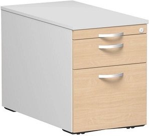 geramöbel Flex Rollcontainer lichtgrau, buche 3 Auszüge 43,8 x 80,0 x 56,5 cm